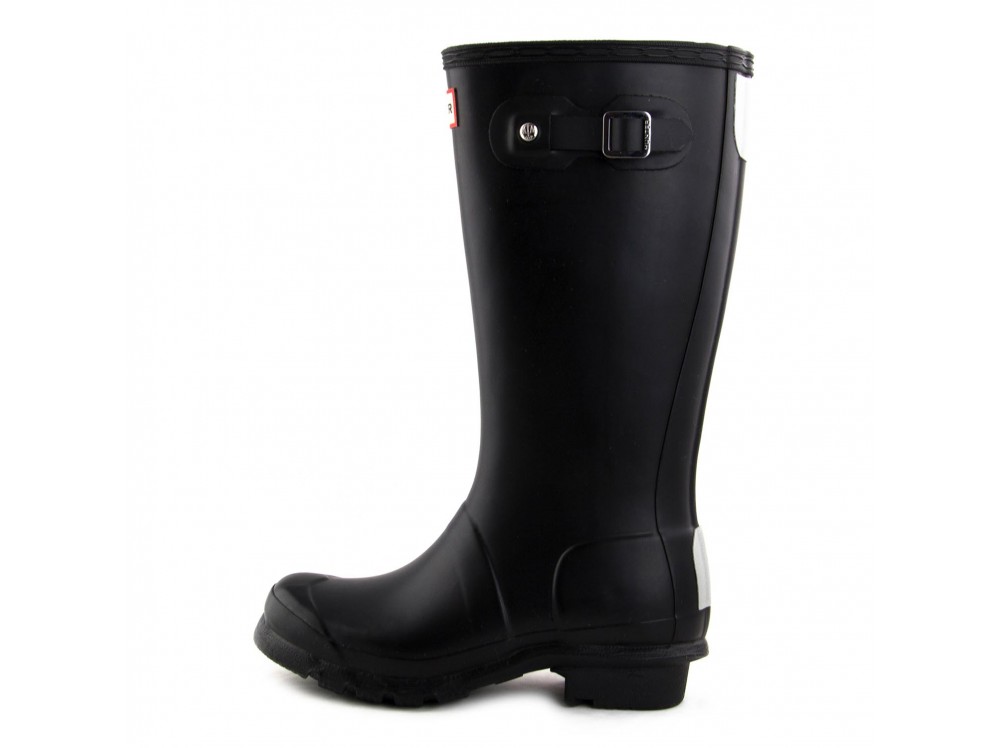 Bota de agua negra caña alta con hebilla Hunter
