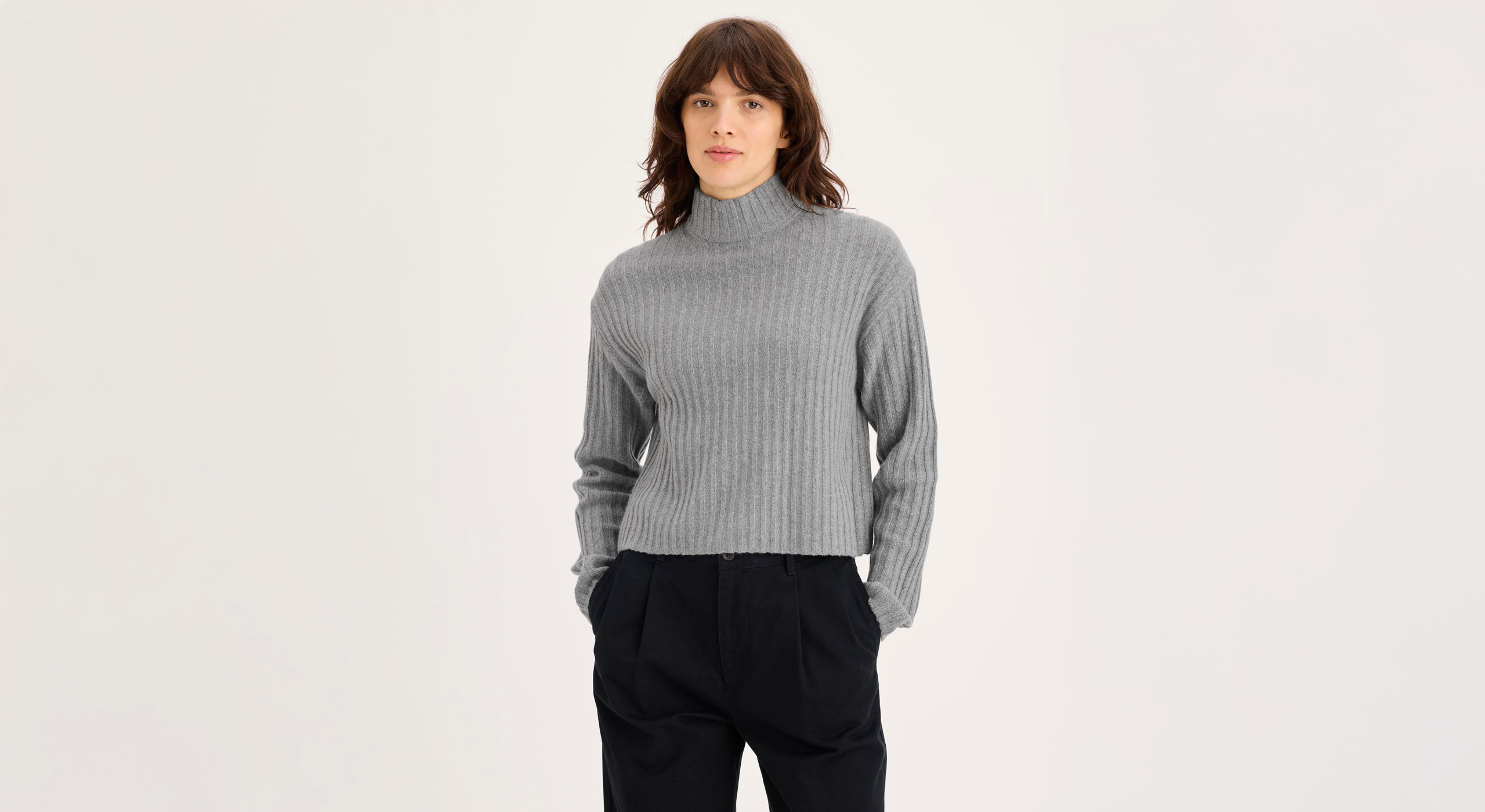 Mockneck Sweater, Relaxed Fit