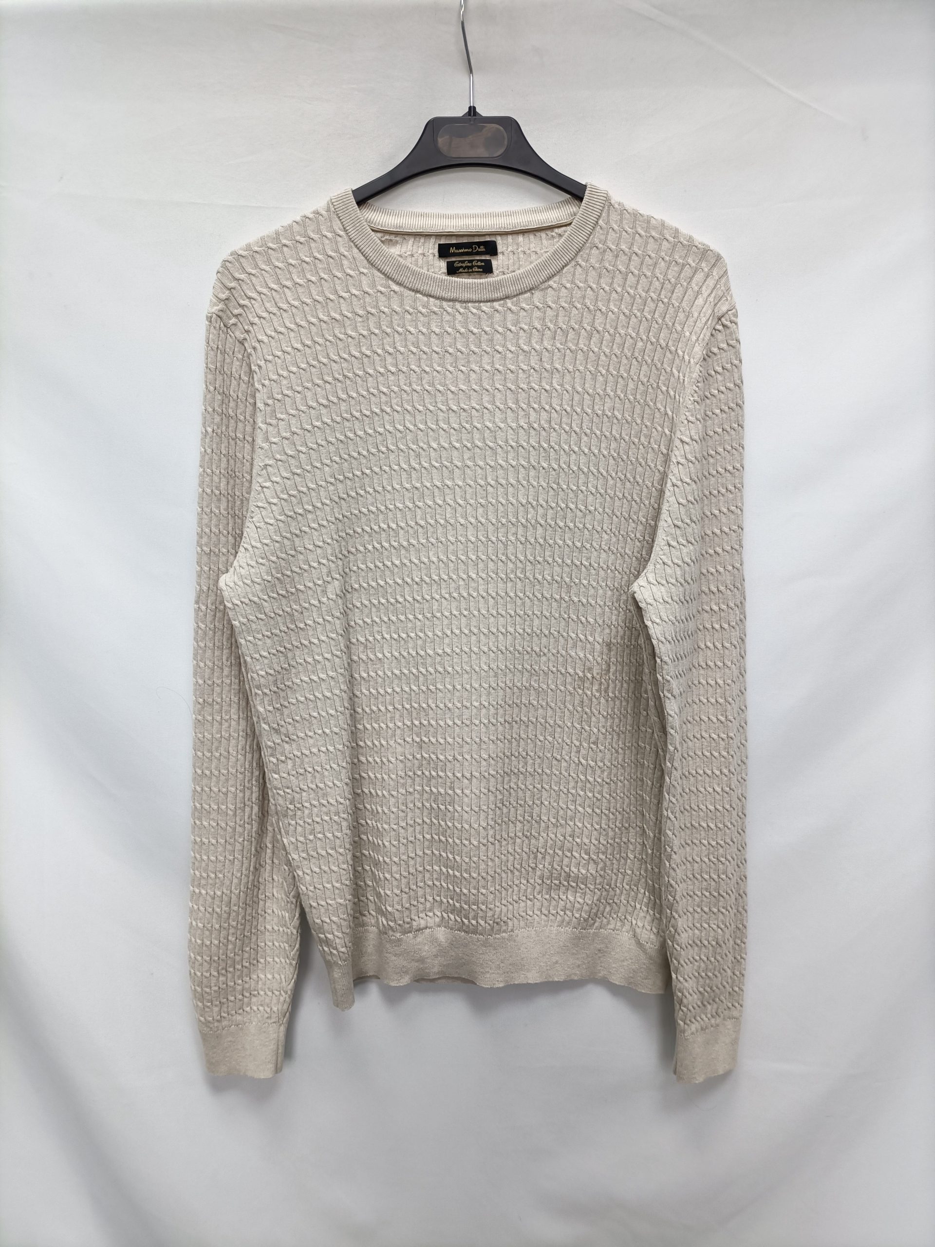 MASSIMO DUTTI. Jersey beige ochos T.l