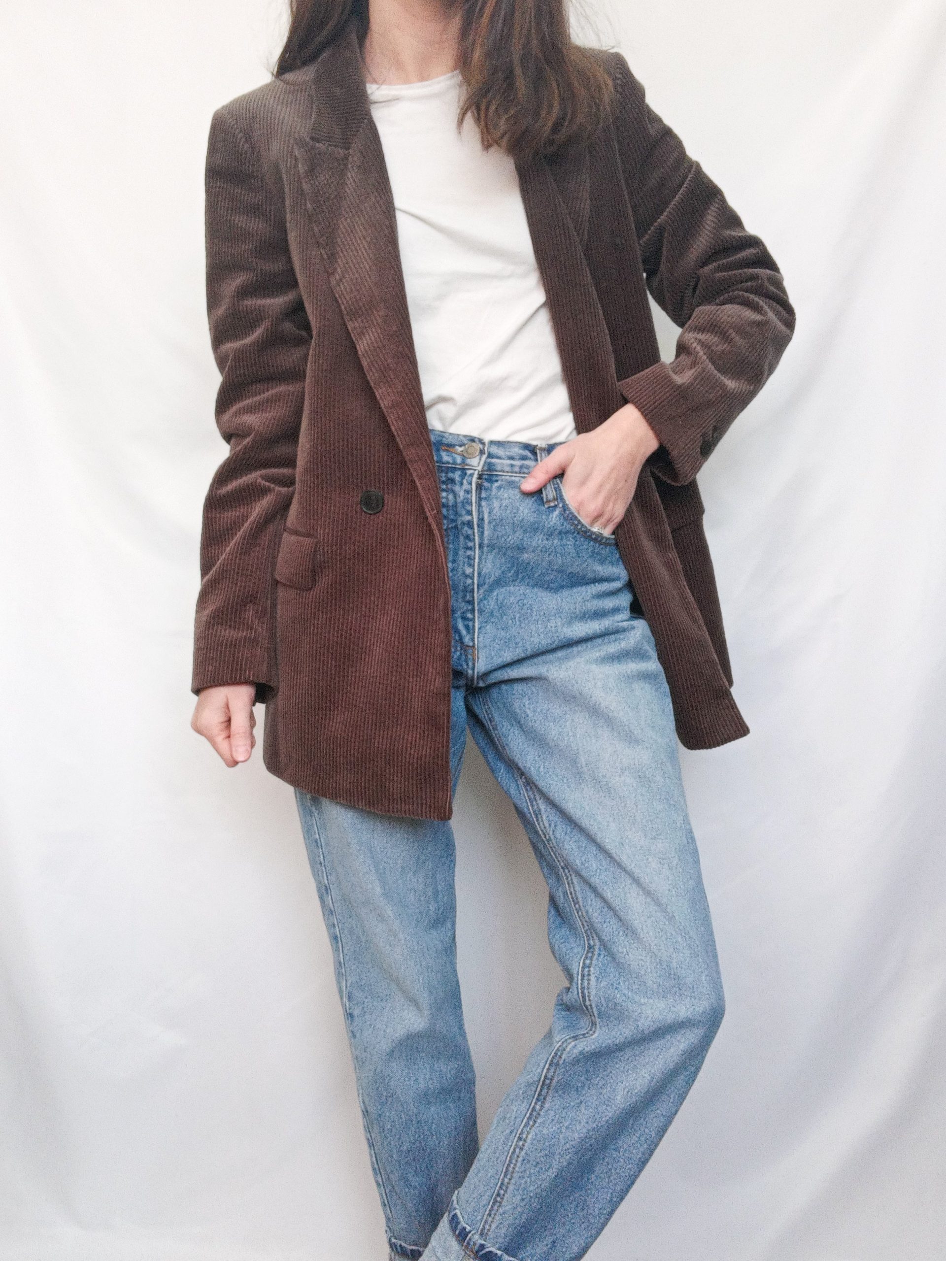 ZARA. Blazer pana marrón T.m