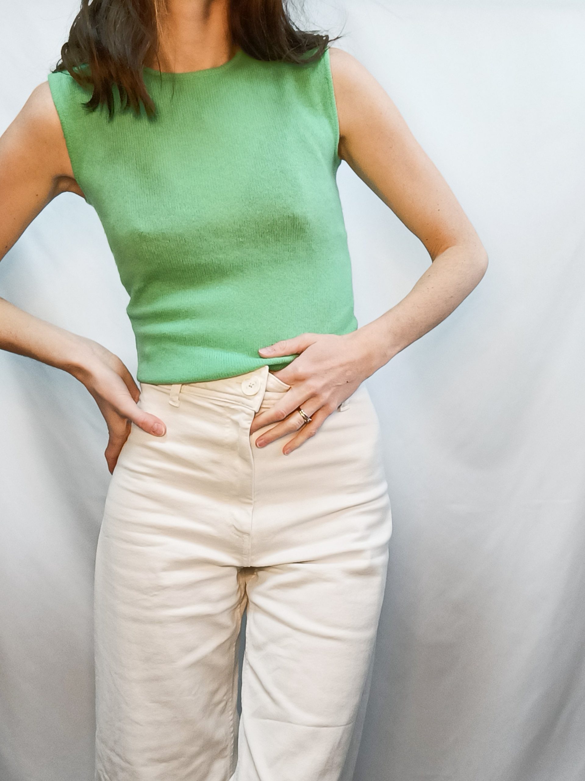 RALPH LAUREN. Top verde cachemere  T.s