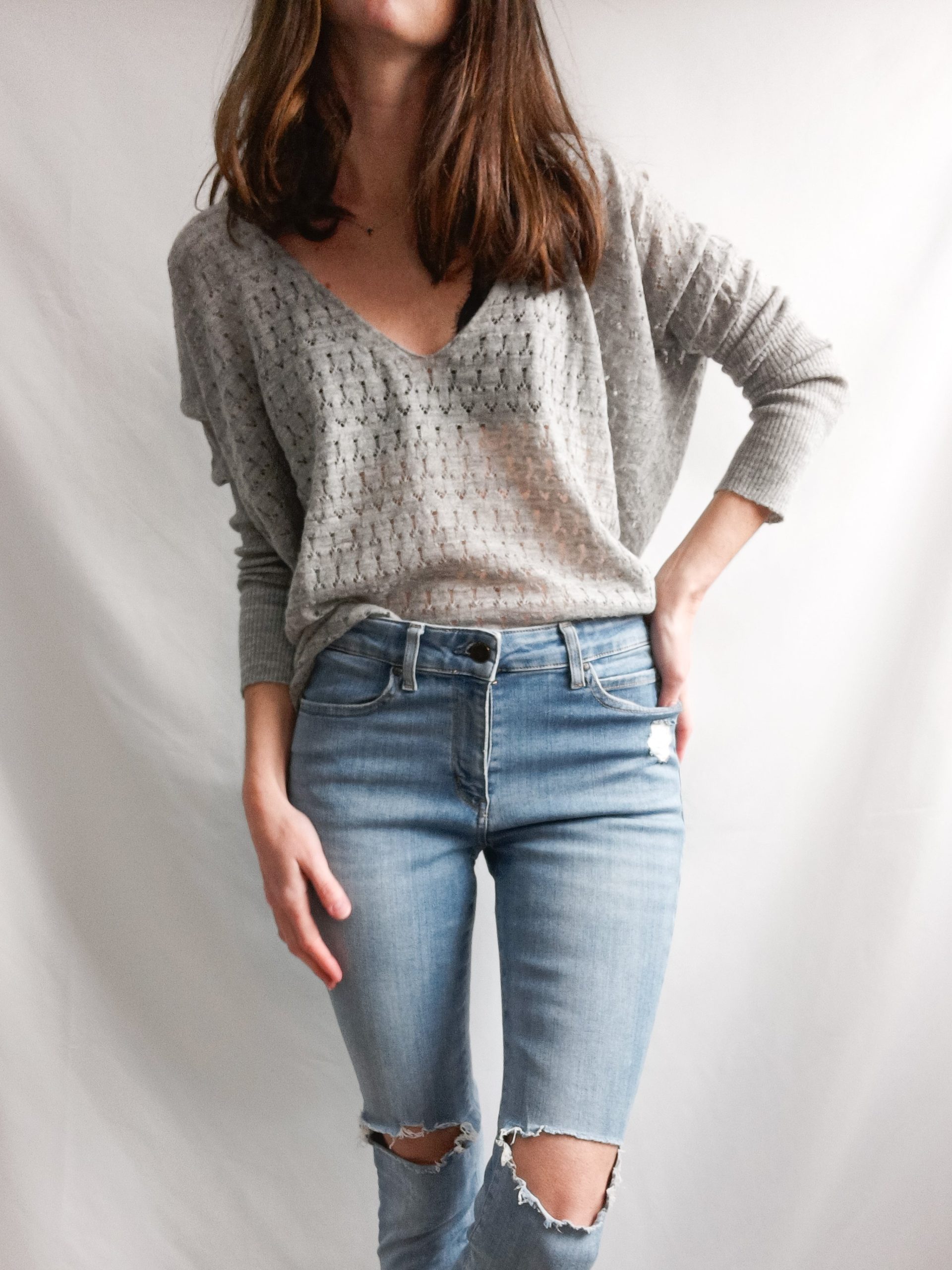 ESE O ESE. Jersey gris oversized  T.u