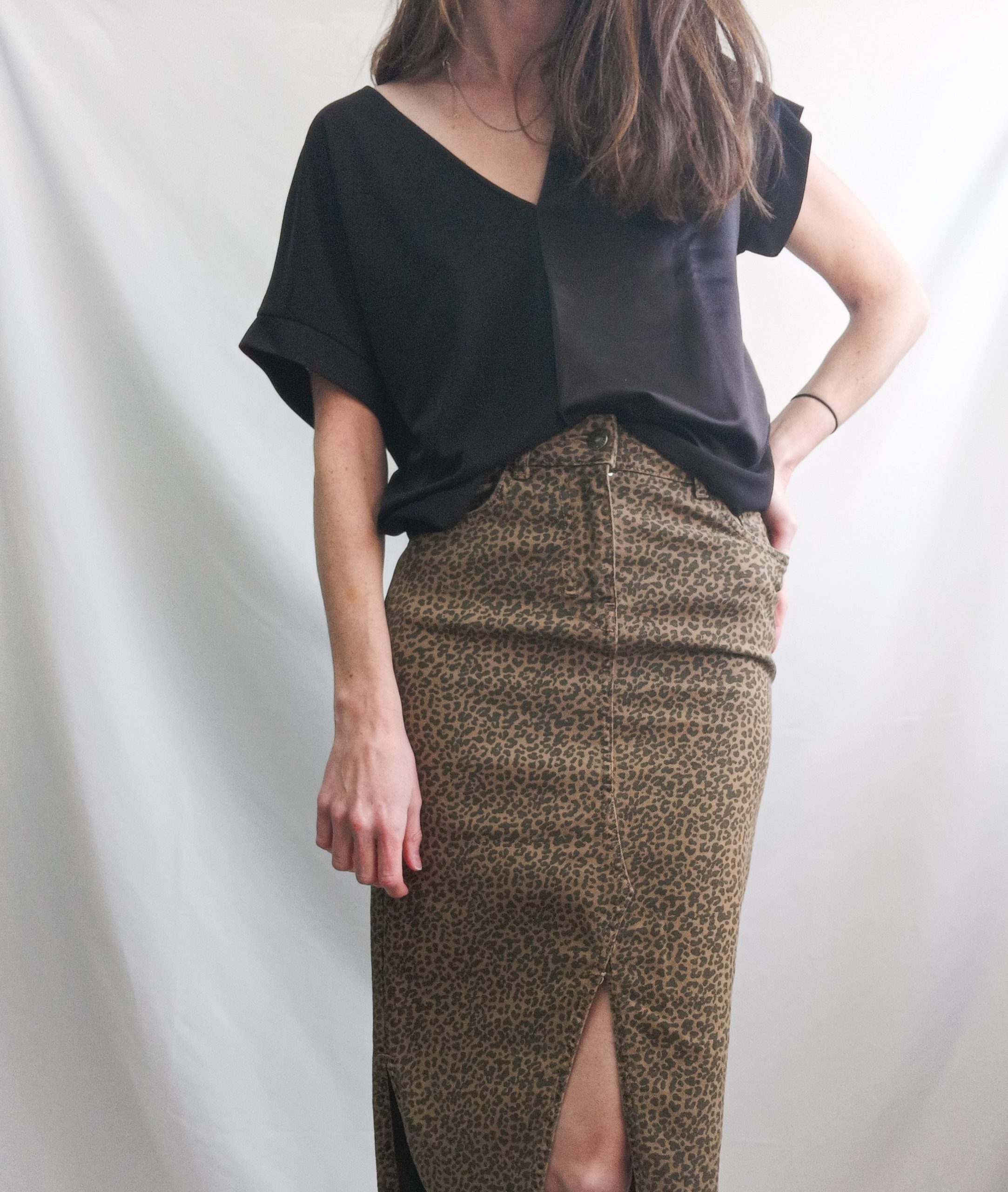 ZARA. Top negro texturas T.s