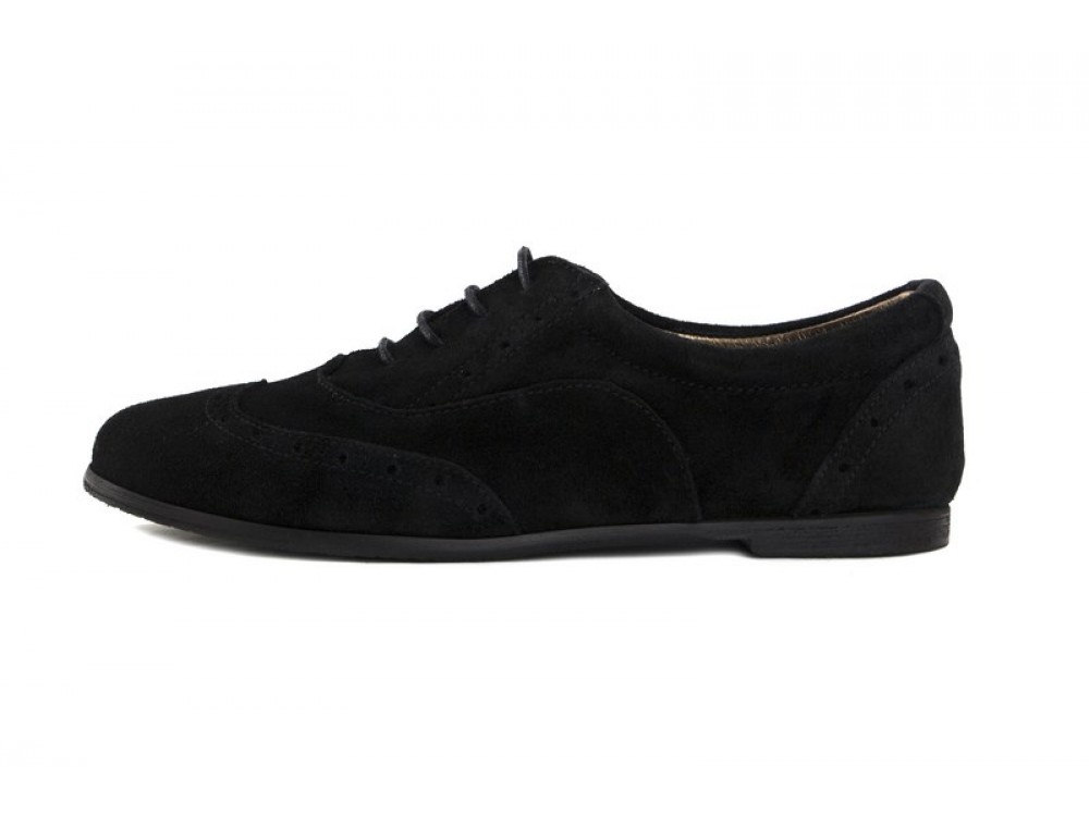 Zapato ingles ante picado negro Thousand
