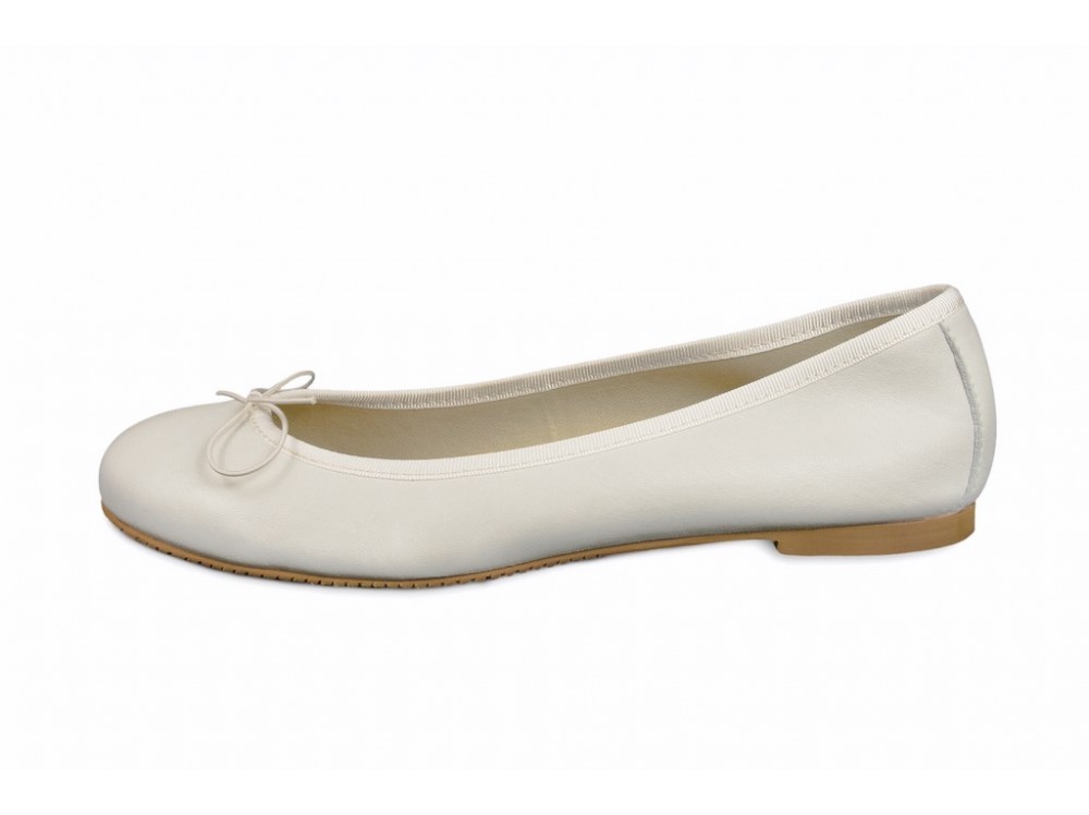 Bailarina piel beige claro con lazo Jeromín
