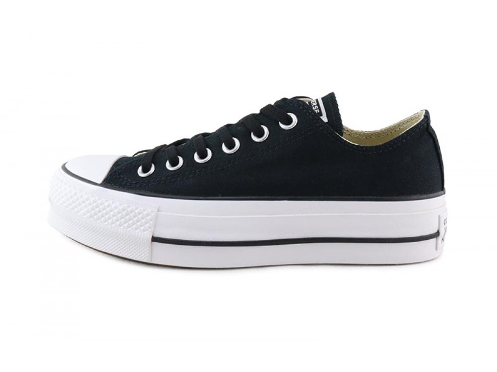 Zapatilla de lona negra con plataforma Converse