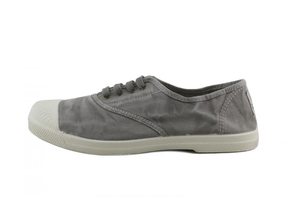 Lona gris claro lavado elástico y cordón Natural World