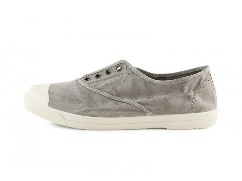 Lona gris claro lavado elástico y puntera Natural World