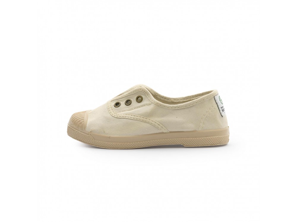 Zapatilla de lona total beige con elástico LONA469 de Natural World