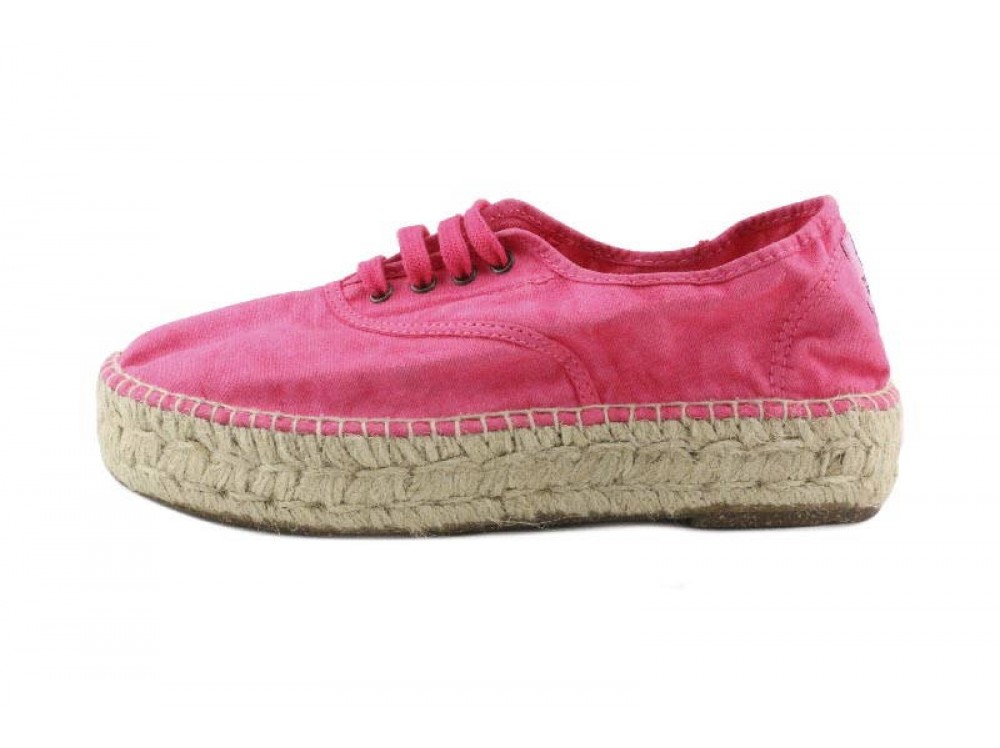 Alpargata fucsia lavado con plataforma Natural World
