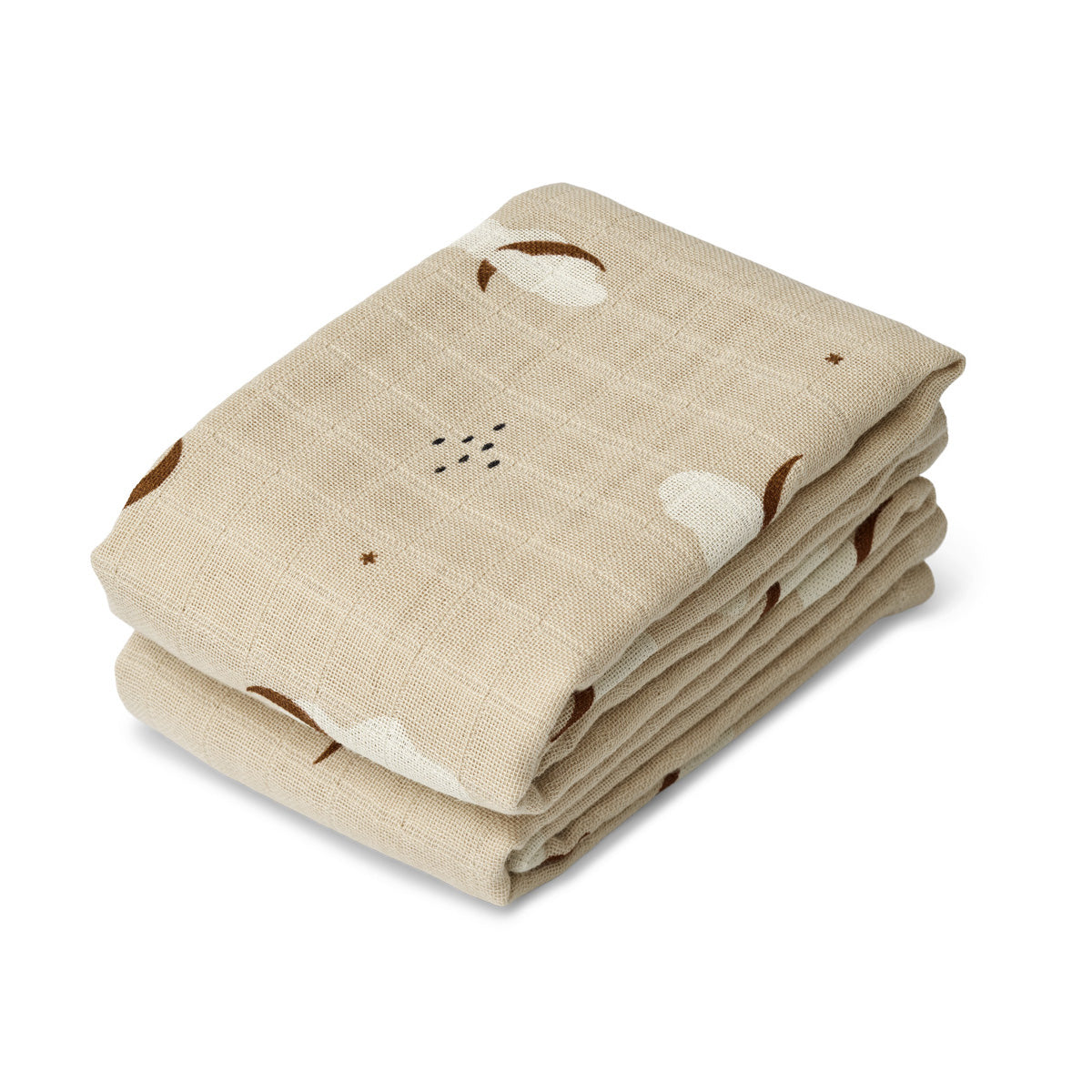 Pack 2 muselinas de algodón 65x65 Liewood Lewis Stargazer/Foggy Mix