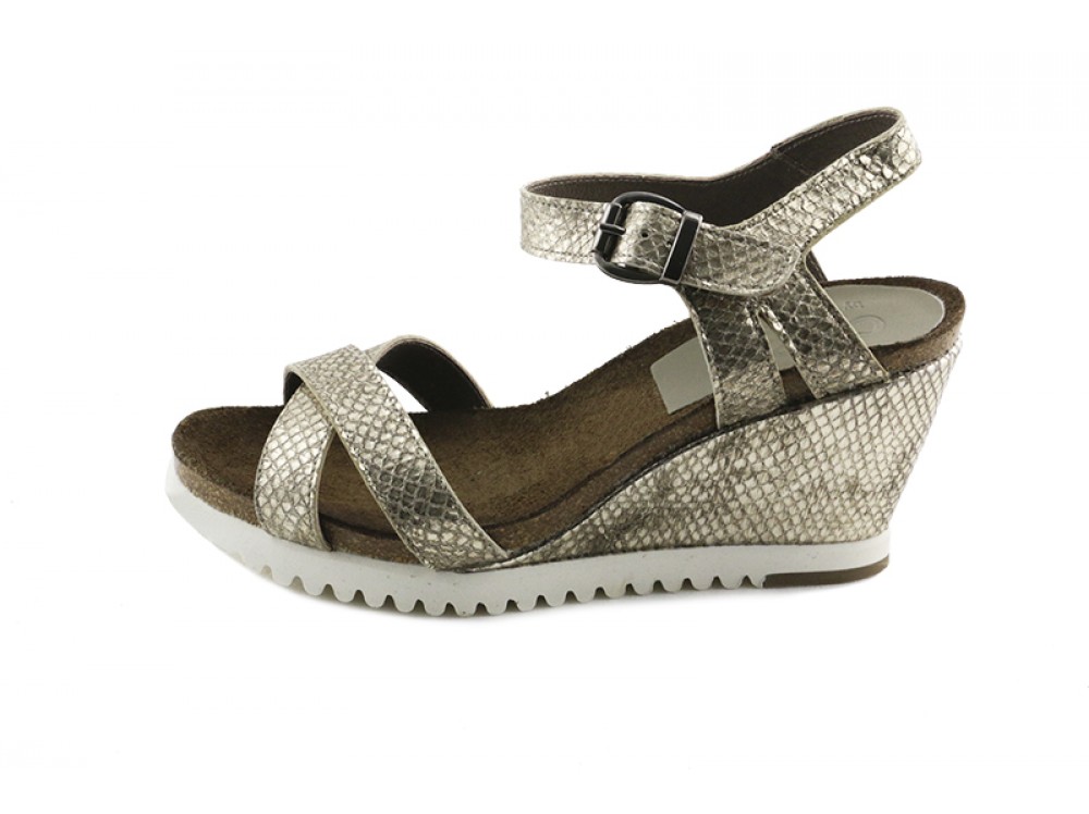 Sandalia cruzada piel champan Cheis para Jeromín