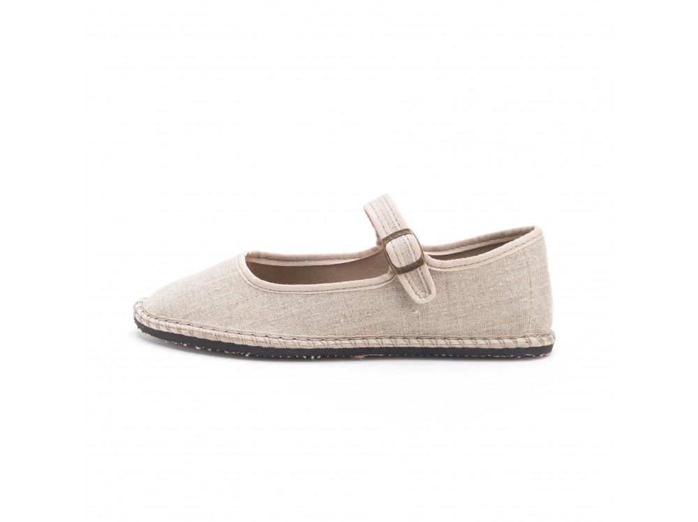 Mercedita en lino beige y con cierre de clip Mertop Pepa&Cris