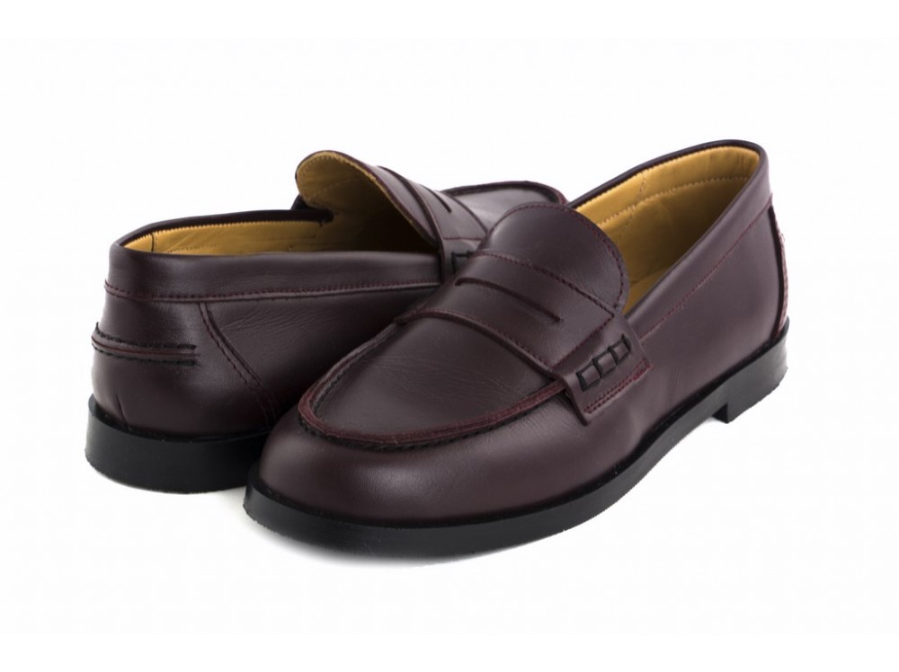 Mocasin piel burdeos N620 Jeromín