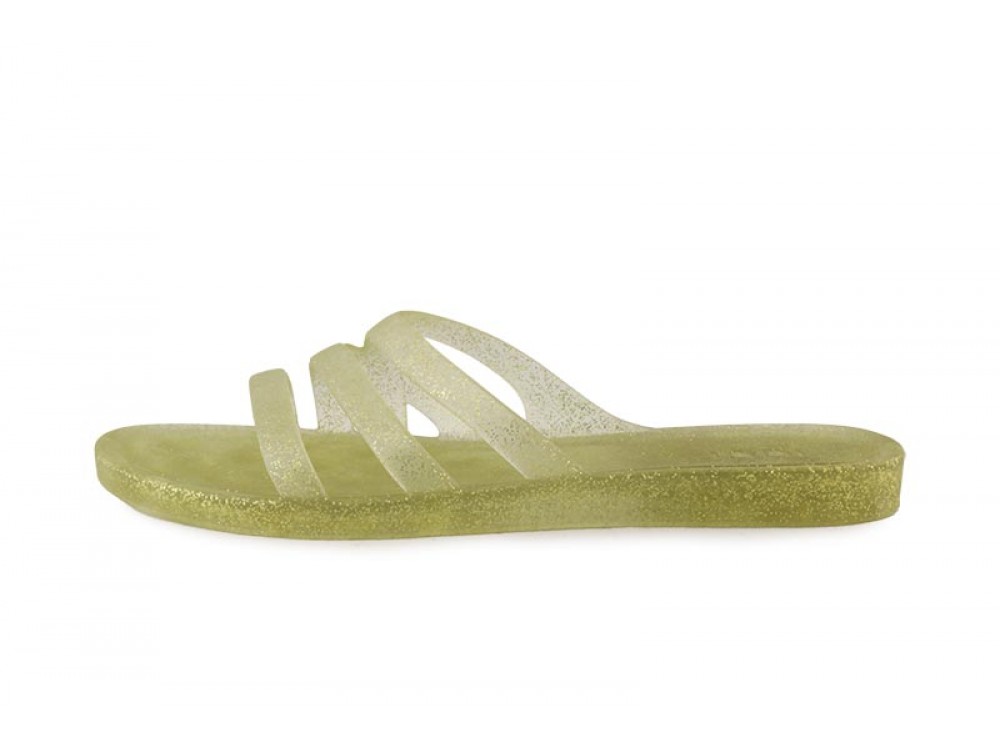 Chancla dorada con tres tiras Igor