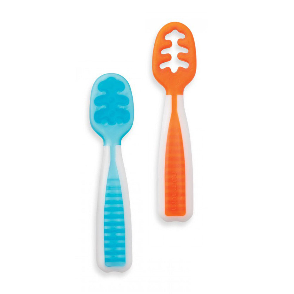 Pack 2 pre cucharas de aprendizaje Num Num Naranja Azul