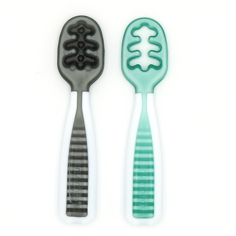Pack 2 pre cucharas de aprendizaje Num Num Verde Gris