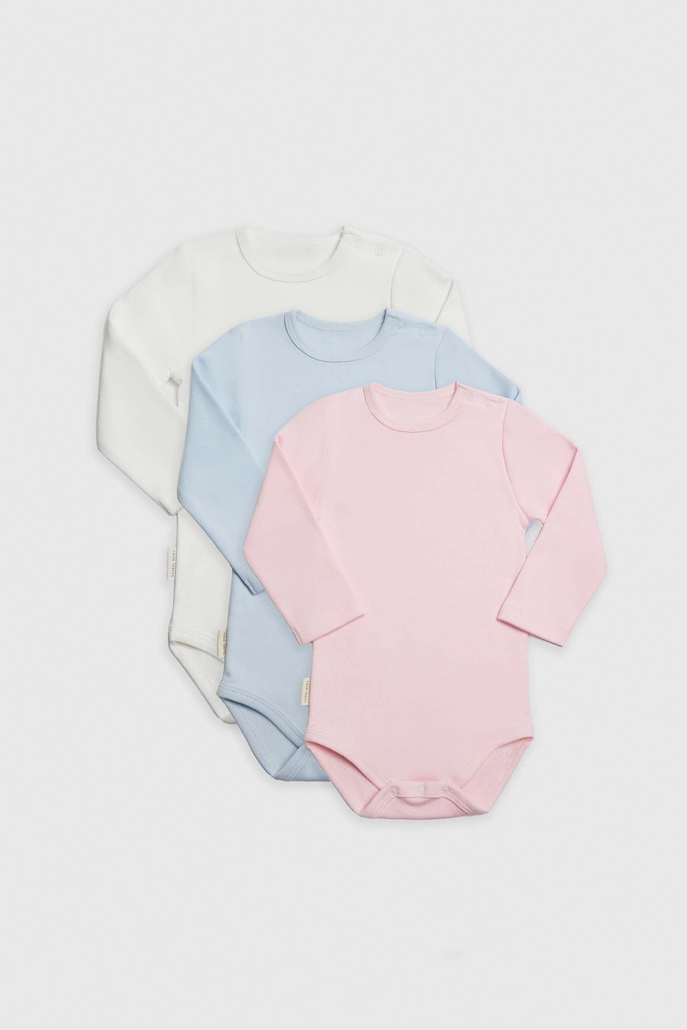 Pack 3 bodies bebé básicos manga larga