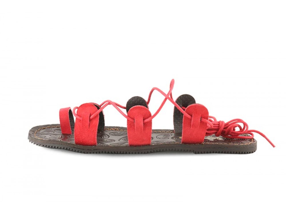 Sandalia romana ante rojo Pepa Jeromin