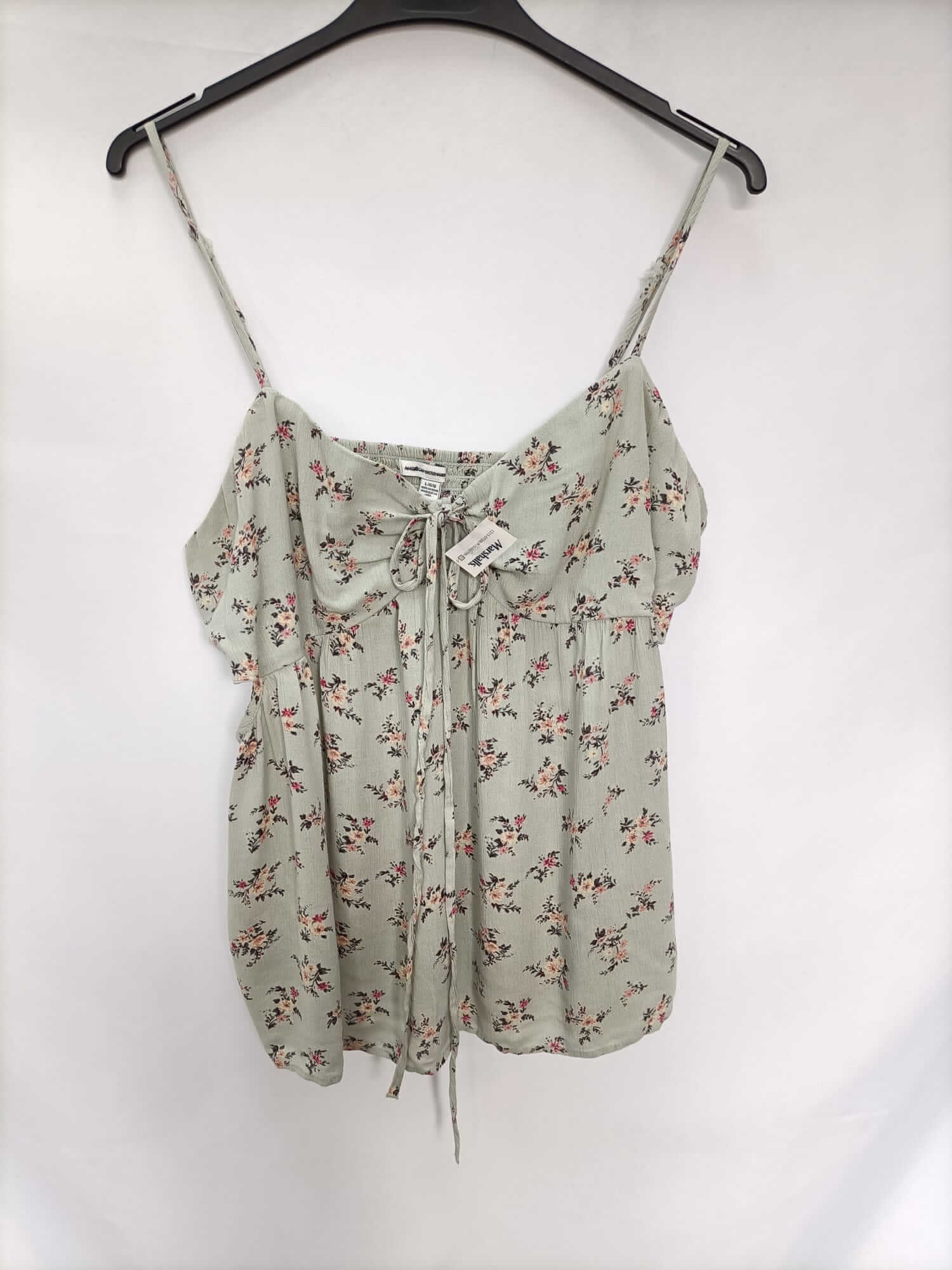 AMERICAN EAGLE.Top verde palo flores T.L
