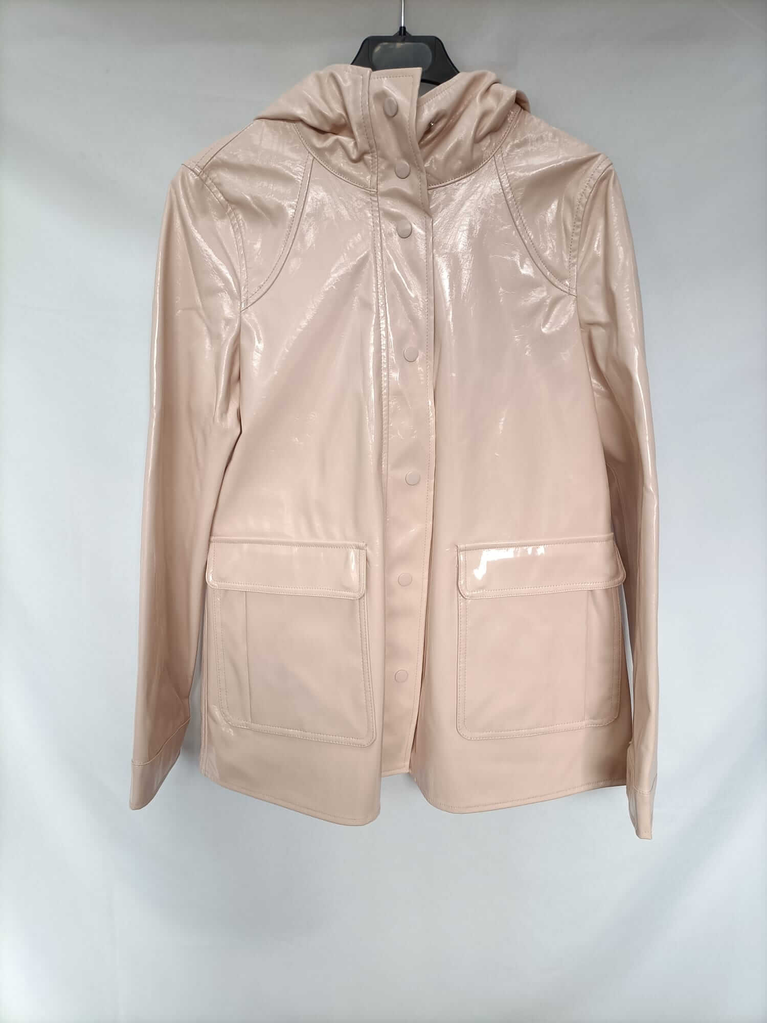 ZARA.Chubasquero impermeable rosa palo T.s