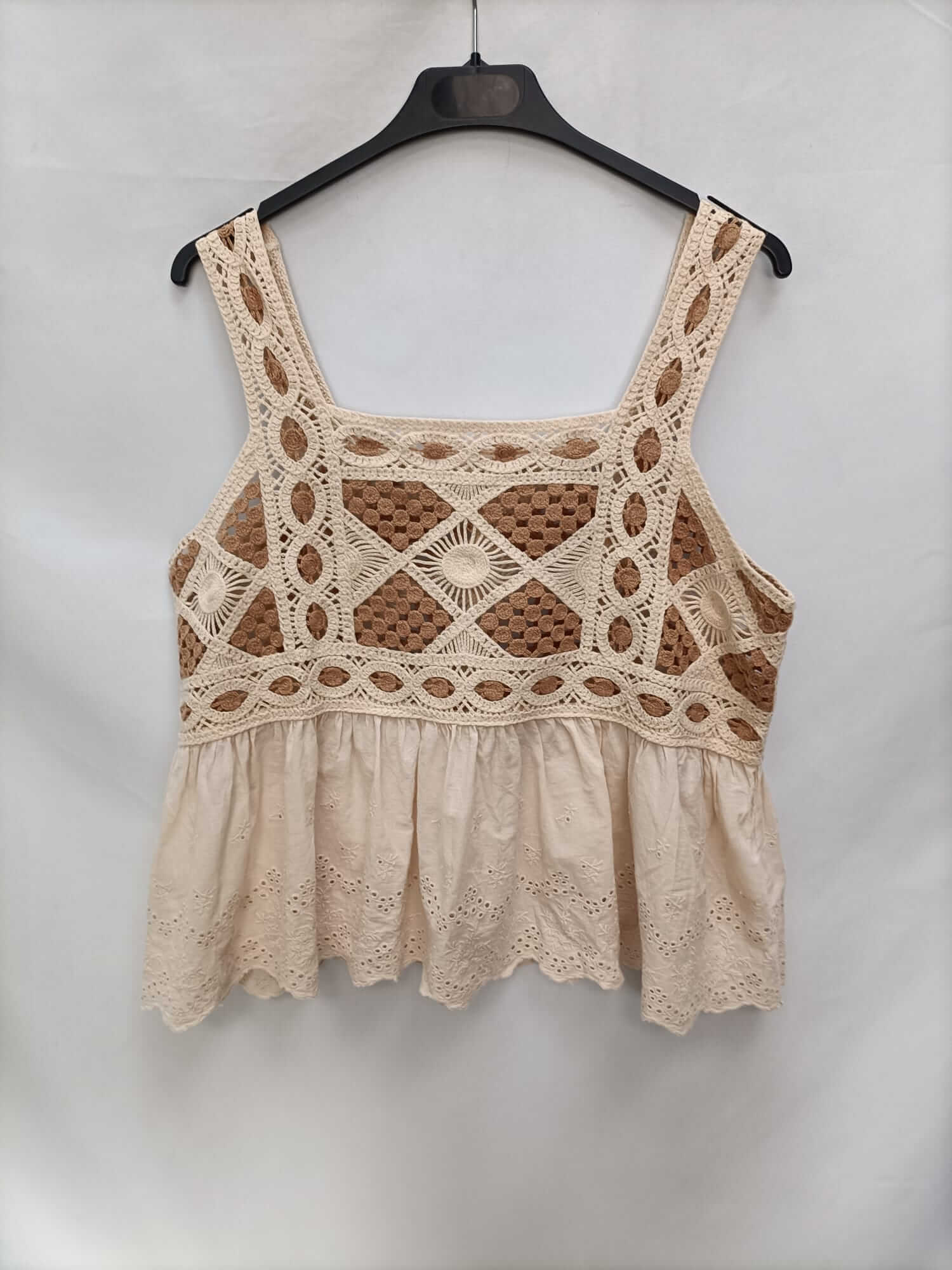 MEISIE.Top beige doble textura T.m