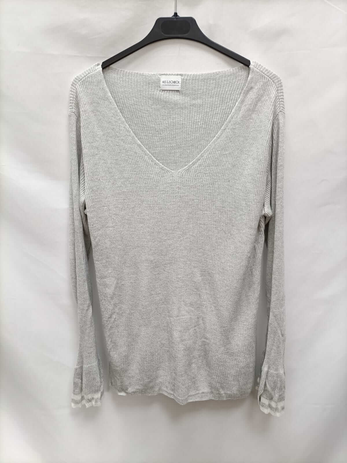 MUS&BOMBON.Jersey gris canalé T.s/m