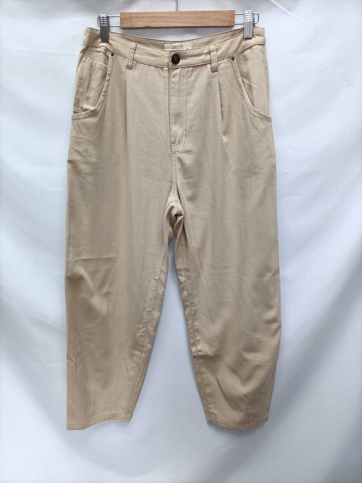 MEISIE.Pantalones beiges algodón T.m