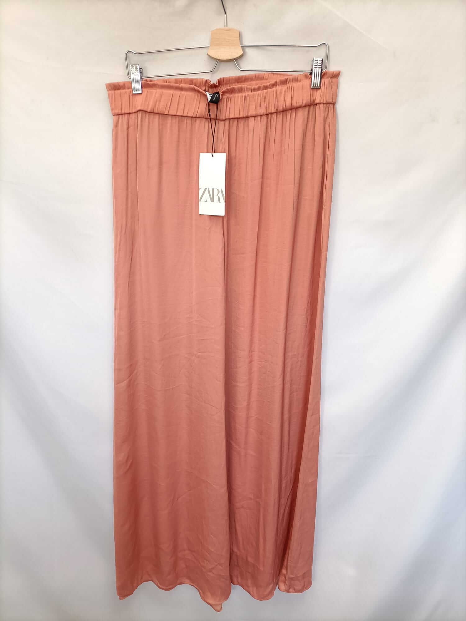 ZARA.Pantalones salmón palazzo T.L
