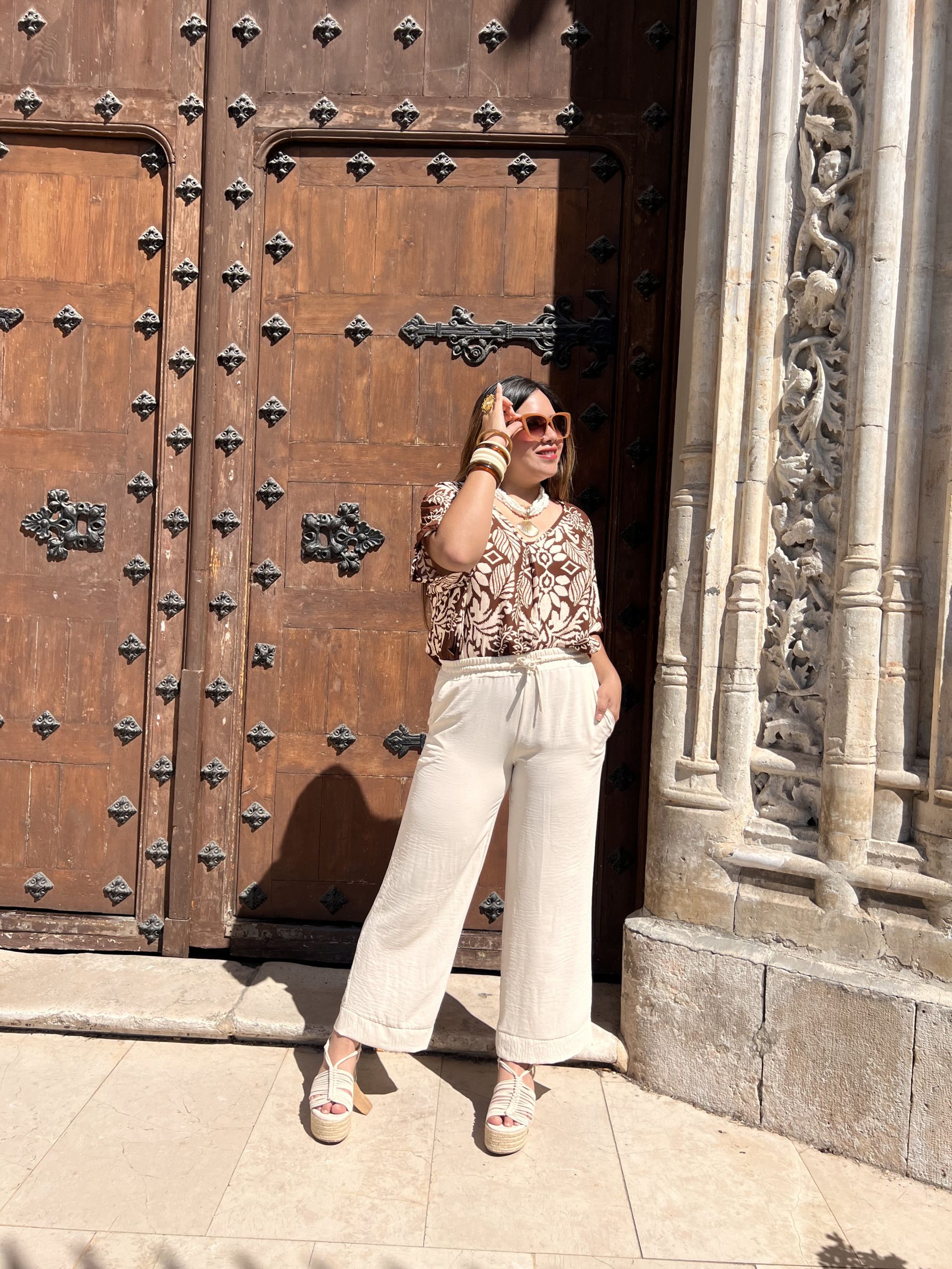 Pantalón Beige con Lazo