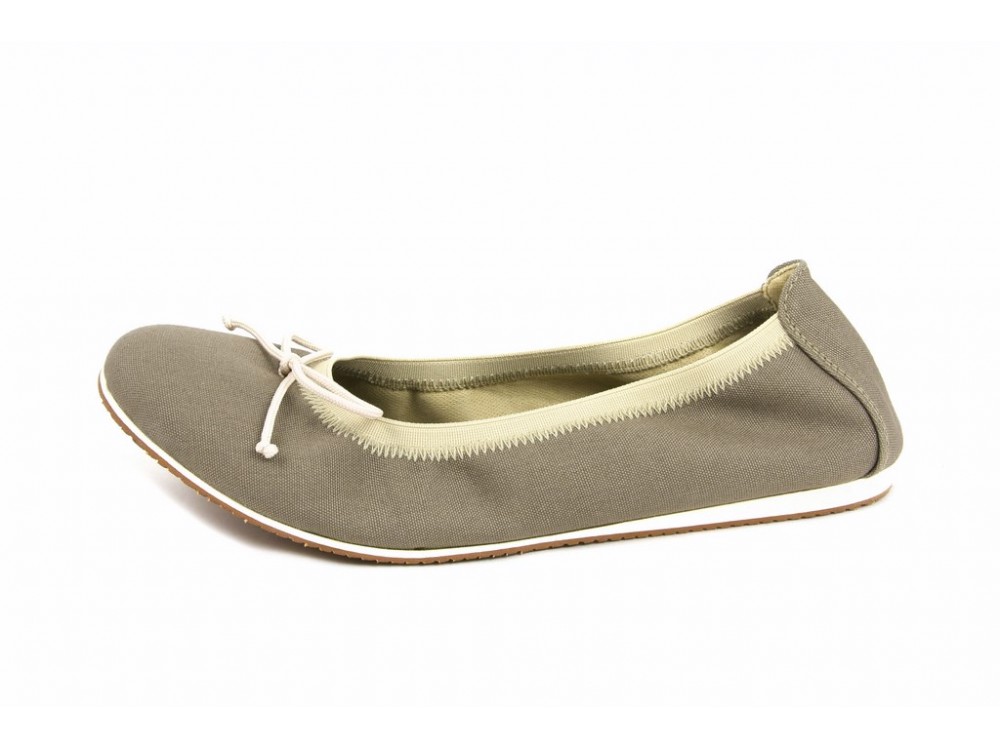 Bailarina lona marrón claro elástico y lazo Jeromín