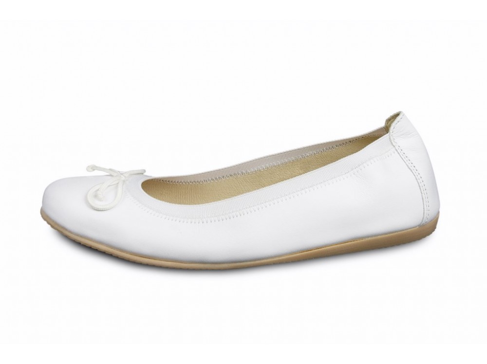 Bailarina piel blanca elástico y lazo Jeromín