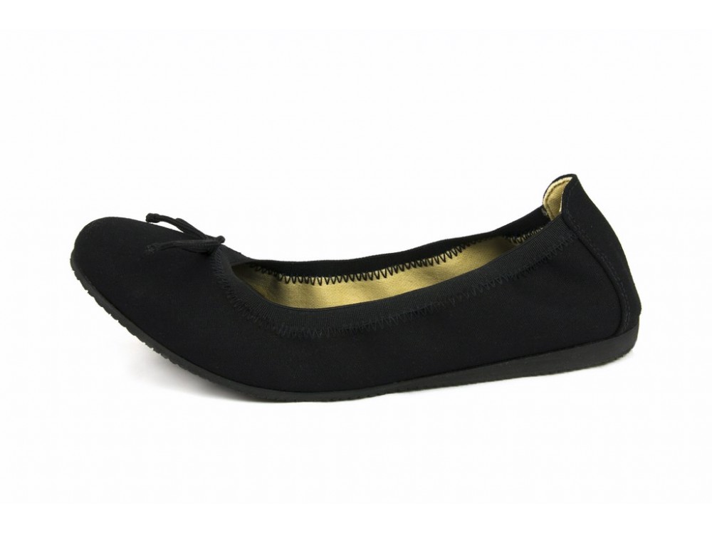 Bailarina lona negra elástico y lazo Jeromín