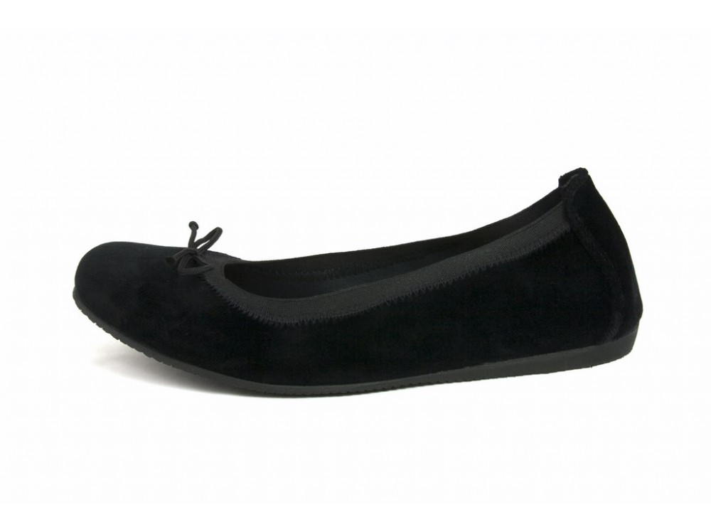 Bailarina terciopelo negro elástico y lazo Jeromín