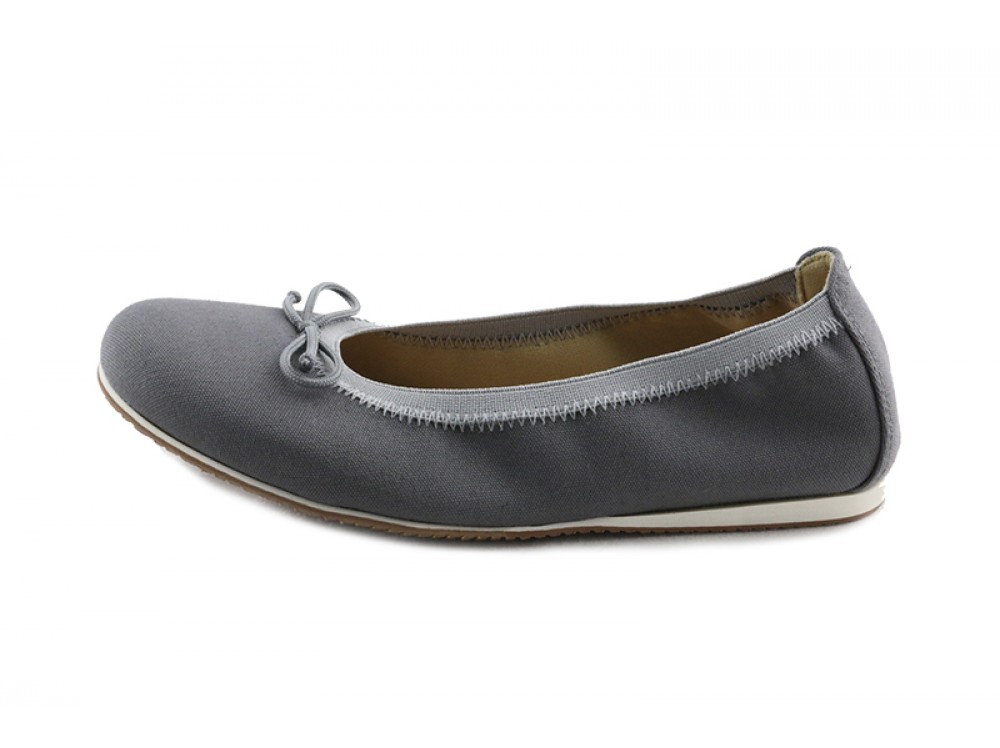 Bailarina lona gris elástico y lazo Jeromín
