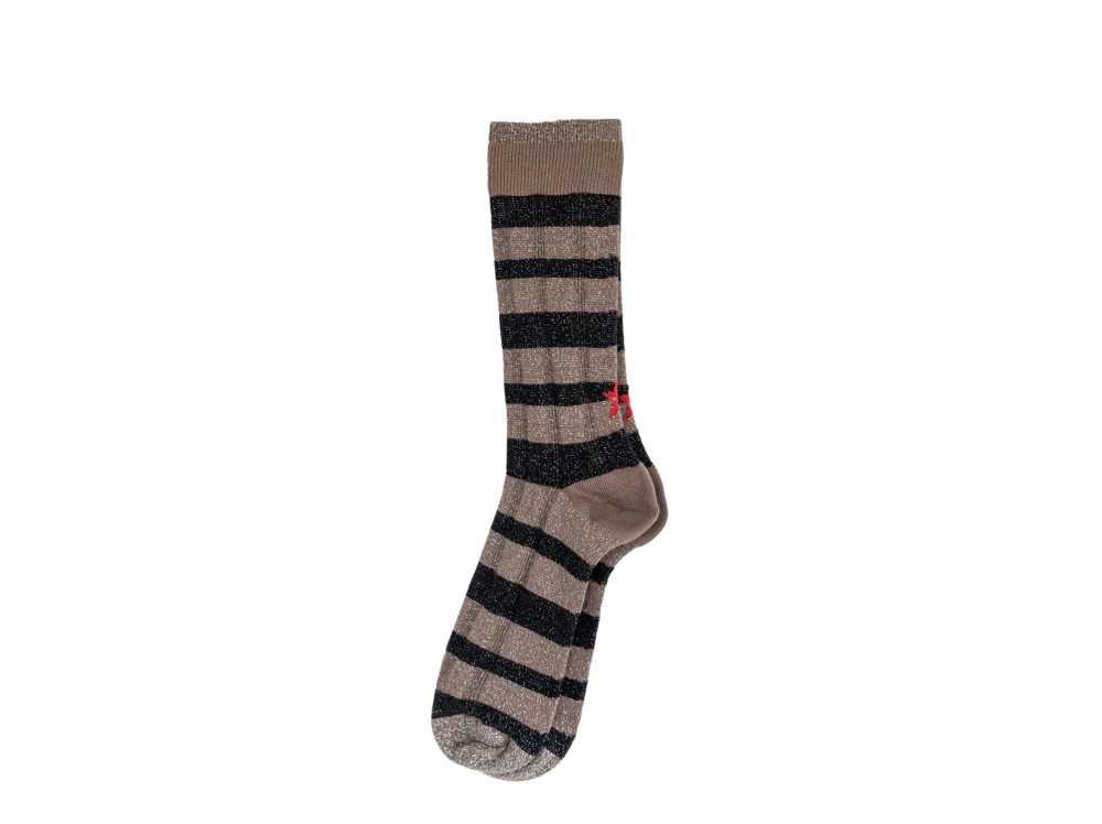 Calcetín corto marrón con estampado de rugby de Hop Socks