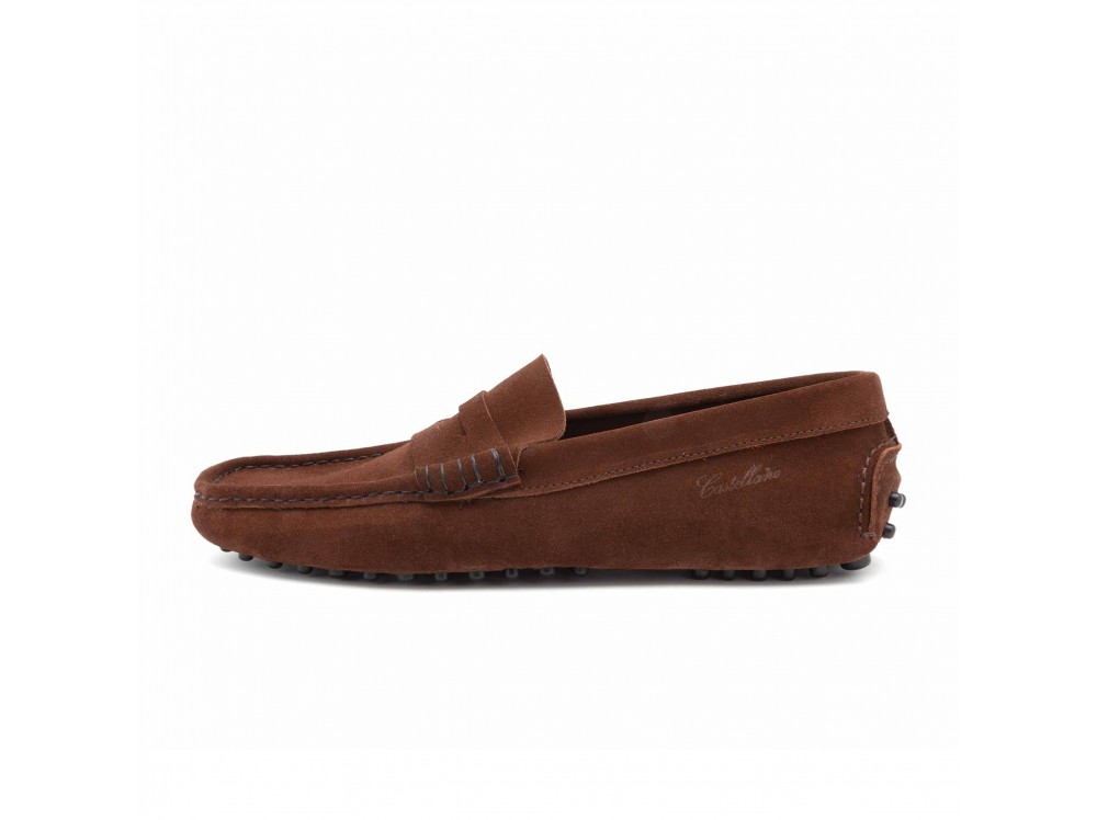 Mocasín ante cachemir con antifaz y suela de tacos S10 Castellano