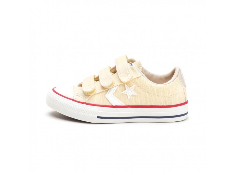 Zapatilla de lona crudo 3 velcros Converse