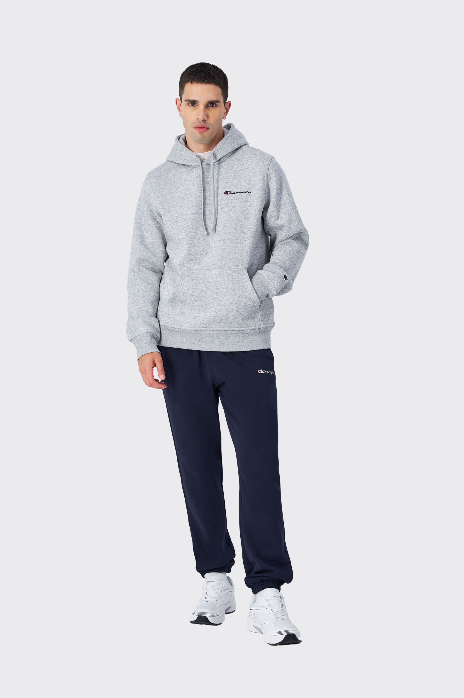 SUDADERA CASUAL Champion LEGACY HOODED GREY HOMBRE