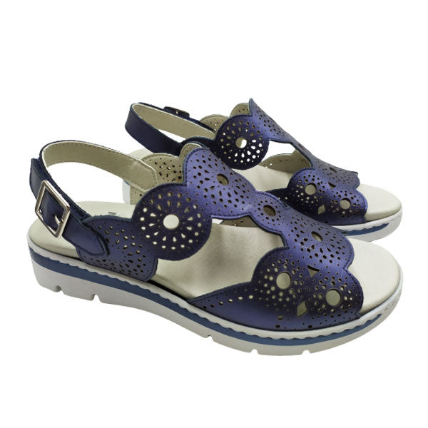 Sandalia Notton piel metalizada con plantilla extraíble