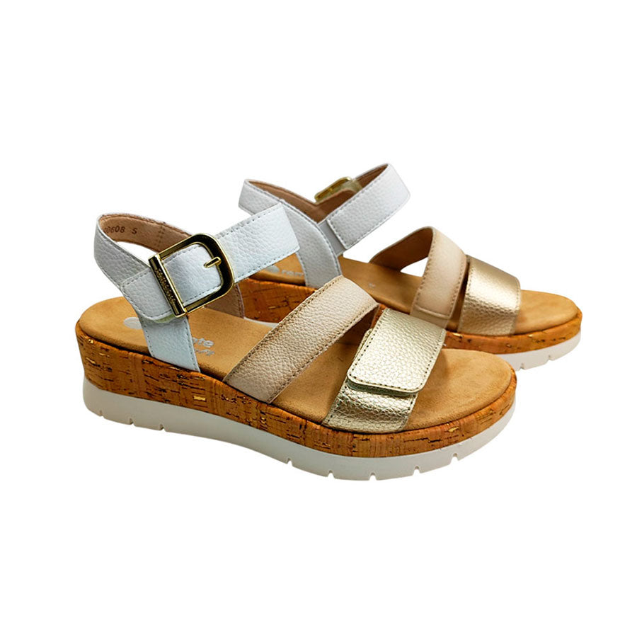 Sandalia de plataforma con velcros Remonte