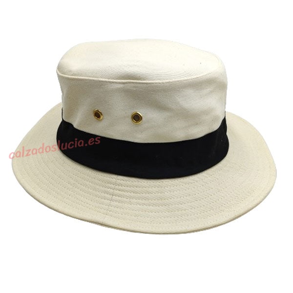 Sombrero lona cinta negra Manufacturas Miralles