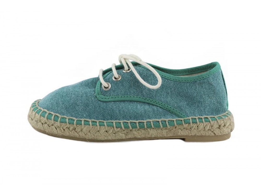 Alpargata verde con cordón Pepa y Cris