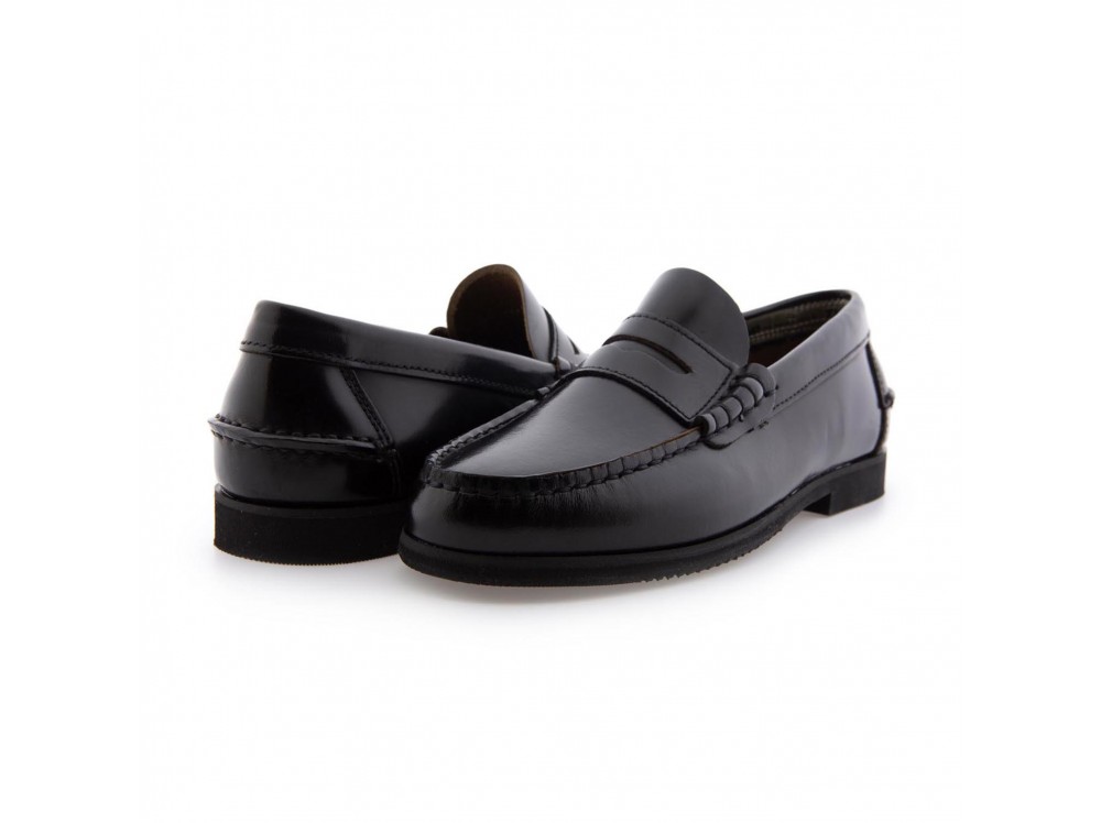 Mocasin piel negro brillante THOU-G Jeromin