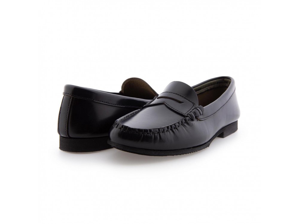 Mocasin pala baja piel azul brillante Jeromín