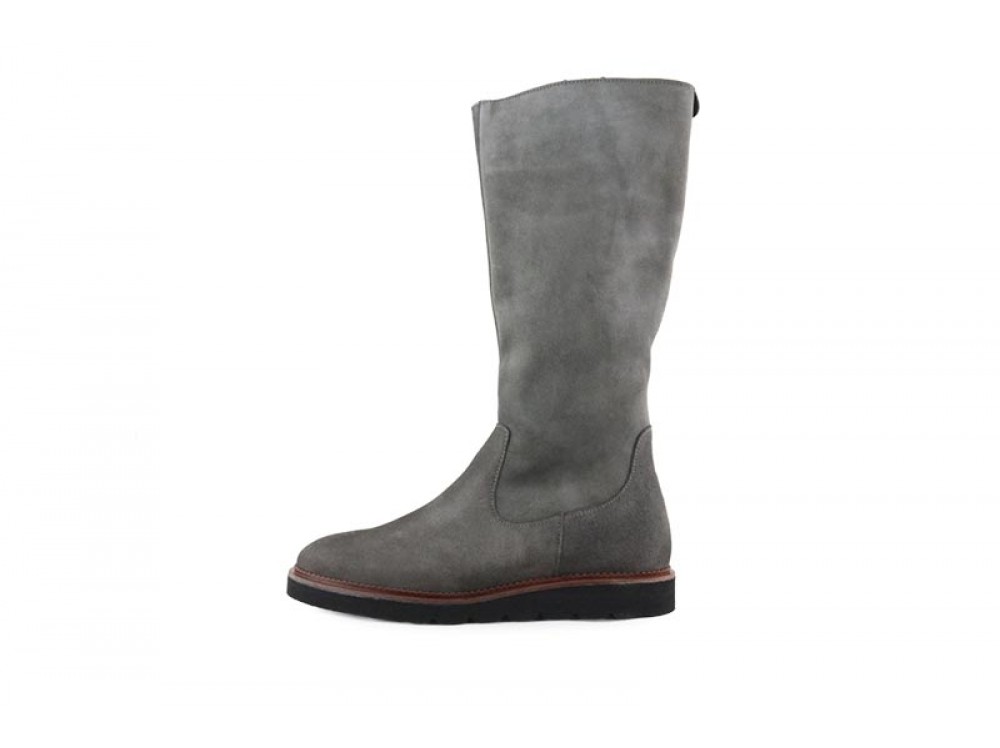 Bota alta con plataforma ondulada ante gris Jeromin