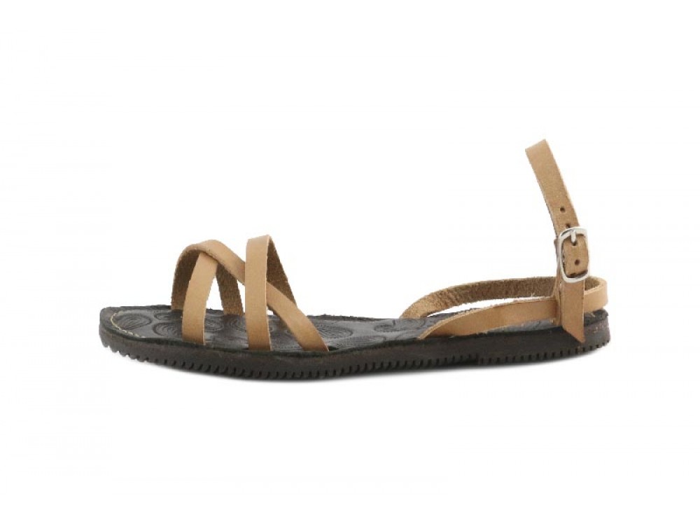 Sandalia cuero tiras cruzadas hebilla Jeromin