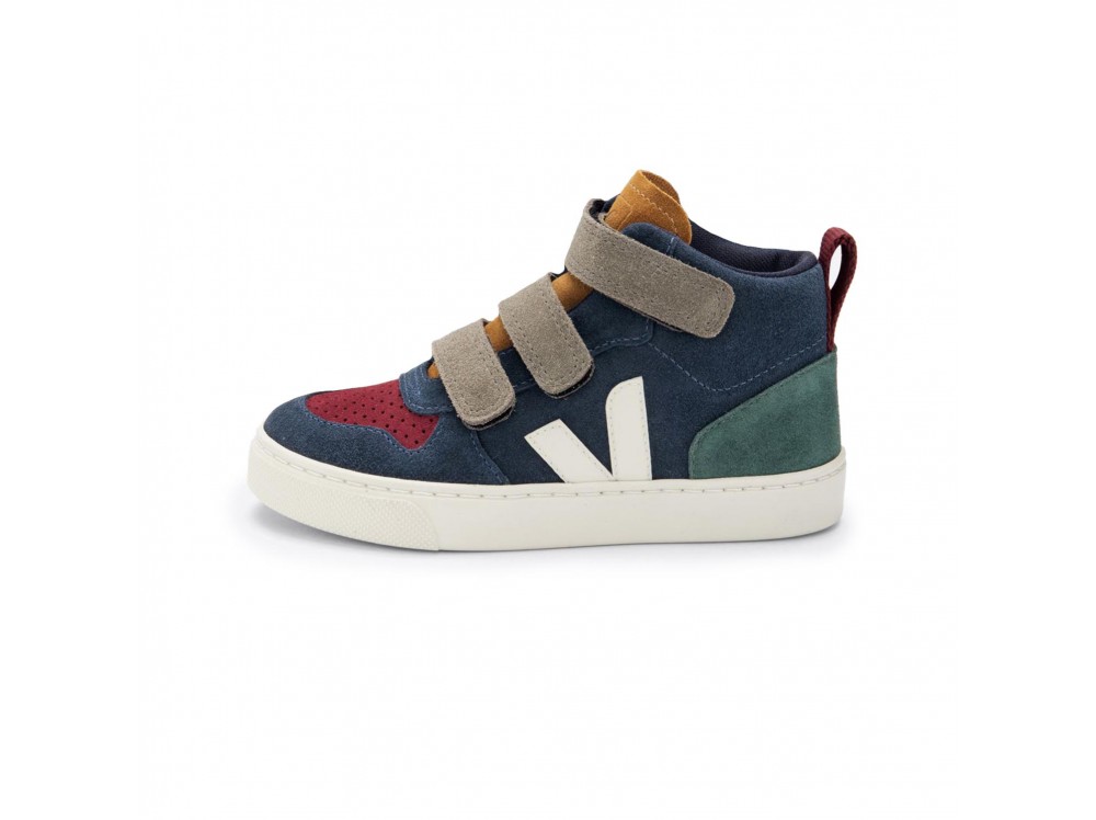 Bota con velcro serraje azul V10MIDVEL de Veja