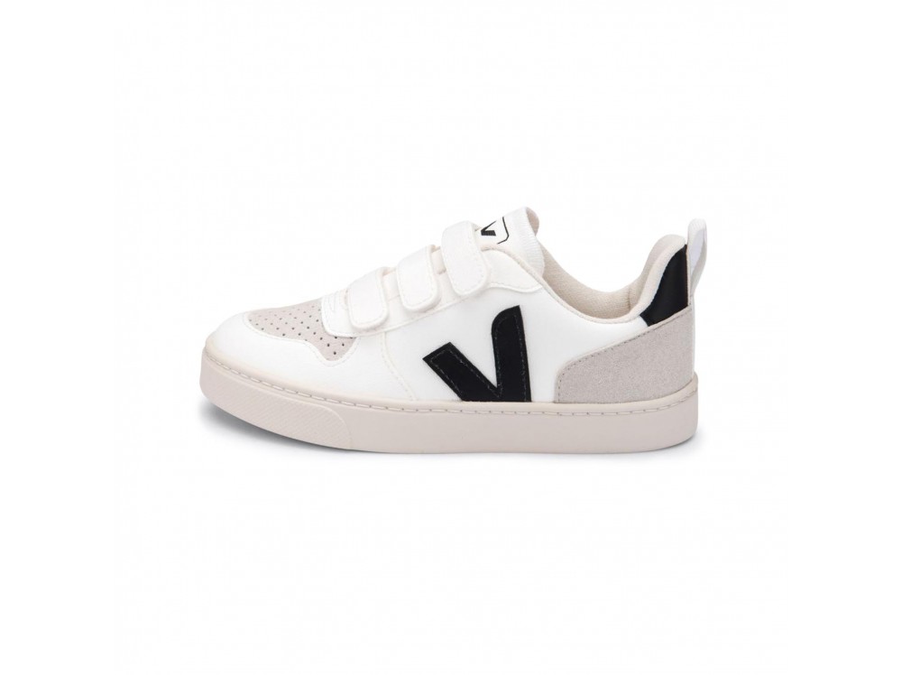 Zapatilla de velcro blanco/negro V10VEL de Veja