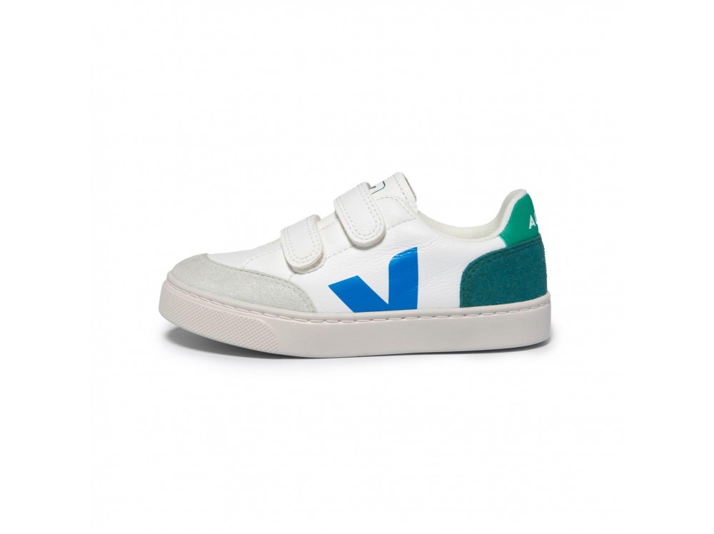 Deportiva con velcro blanco/azulón/verde V12VEL de Veja